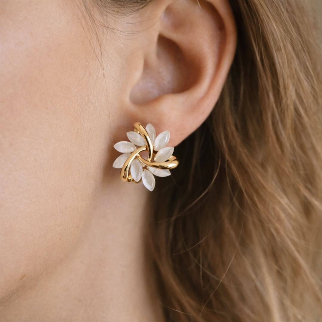 Guld Øreringe i Blomsterdesign – Feminint Udtryk