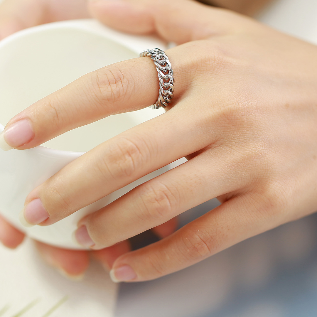 Chunky Cuban Chain Ring i Rustfrit Stål – 18K Guldbelagt eller Sølvfinish