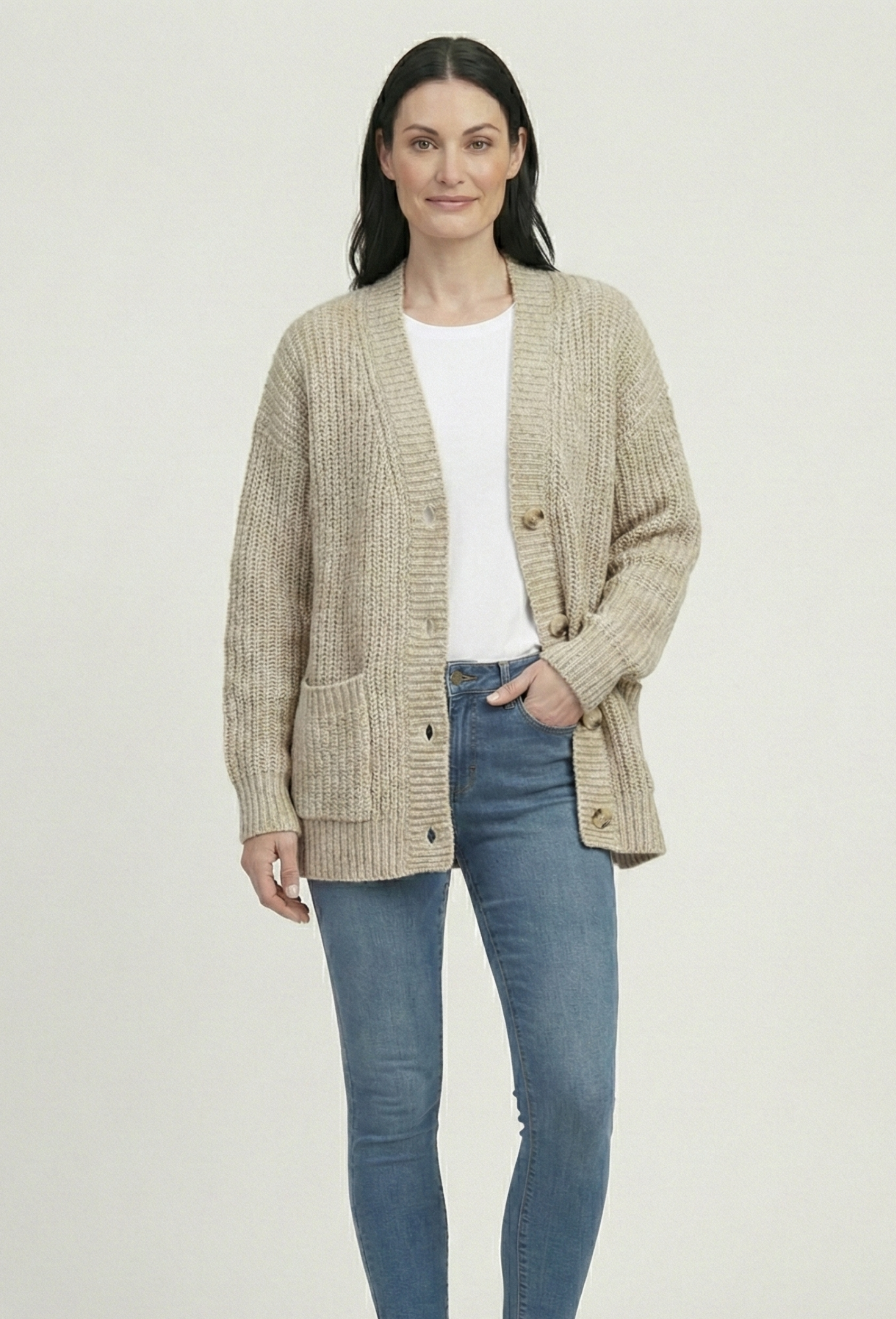 Alma | Klassisk Strikcardigan – Blød & Tidløs