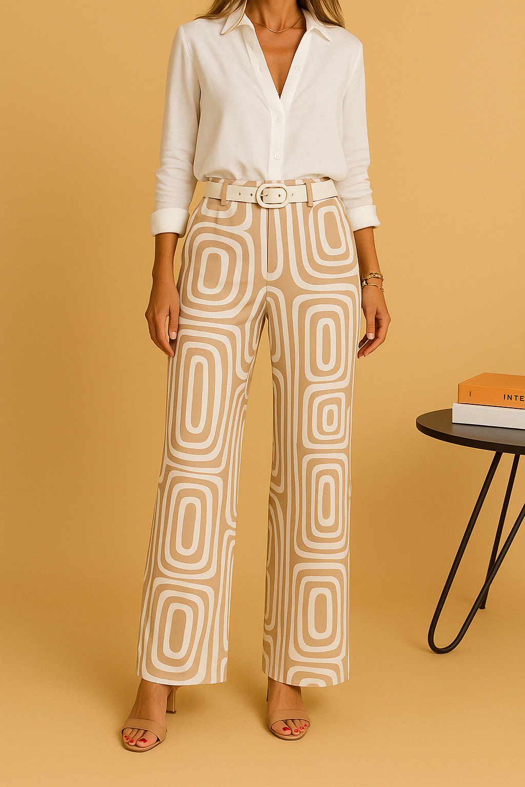 Avero™ | Elegant ensemble bukse - Inkluderer bluse og belte