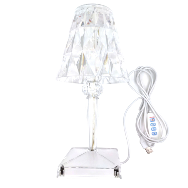Berøringssensor Krystal Bordlampe med USB Genopladeligt Design
