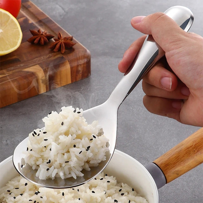 Rustfri Stål Non-Stick Ris Ske med Ergonomisk Håndtag