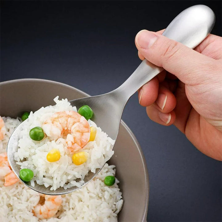 Rustfri Stål Non-Stick Ris Ske med Ergonomisk Håndtag