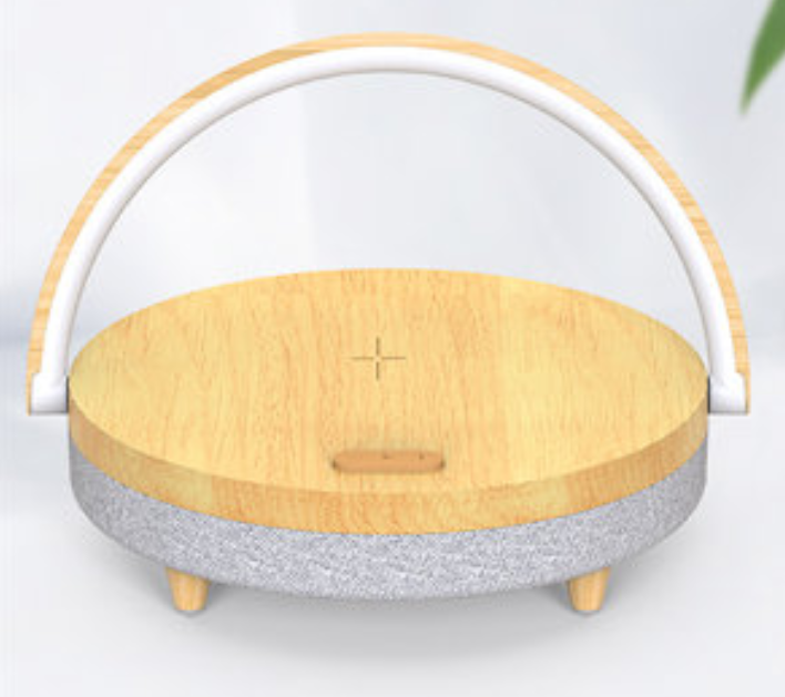 Multifunktionel Natbordlampe med Trådløs Oplader og Bluetooth Højttaler