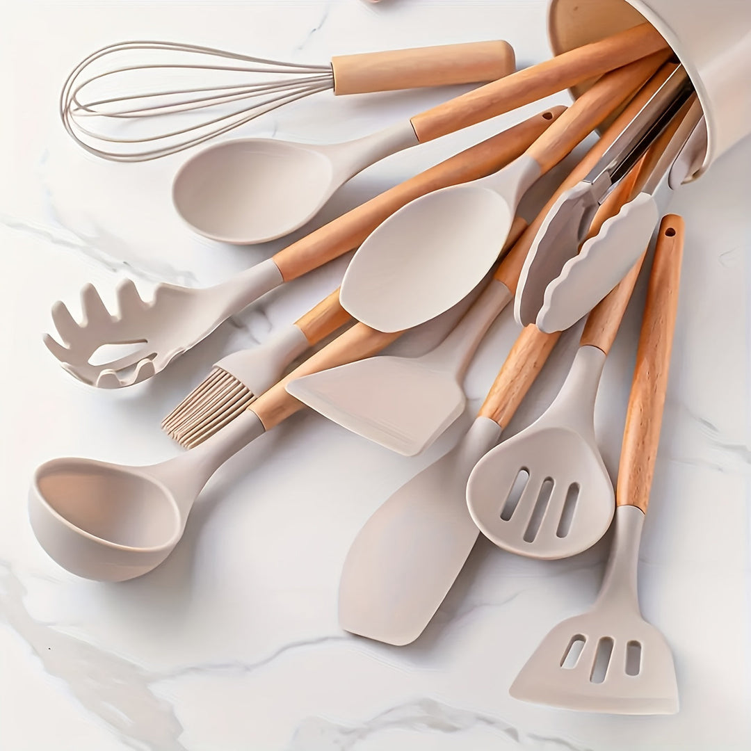 Varmebestandigt Silicone Køkkenredskabs Sæt med Non-Stick Design