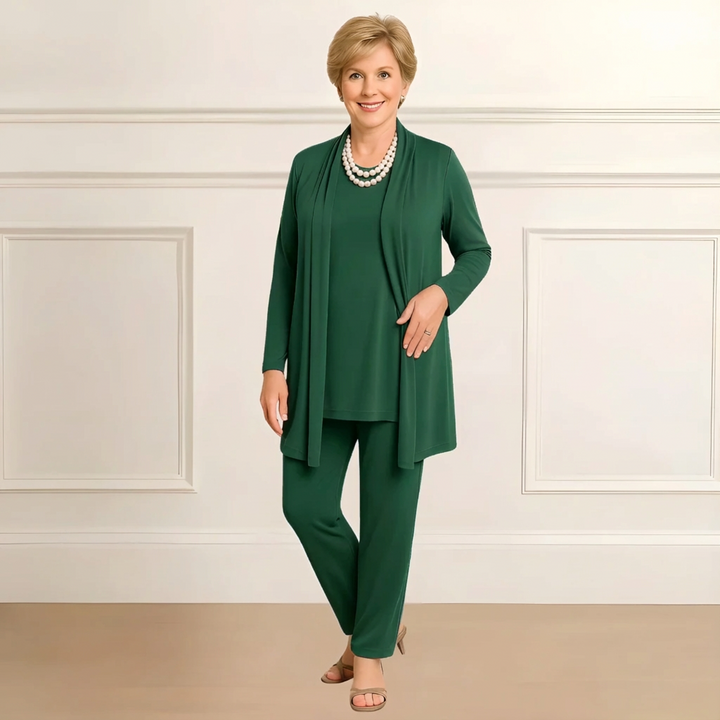Ingrid™ | Cardigan Top & Bukser Sæt