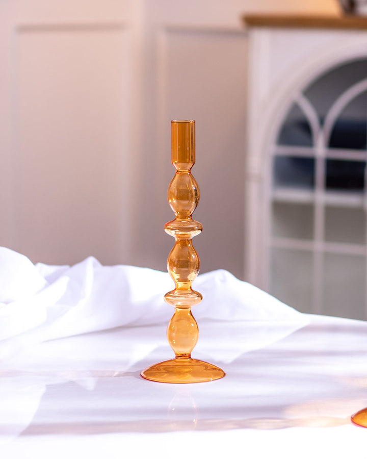 Elegant Orange Glas Tealight Holder