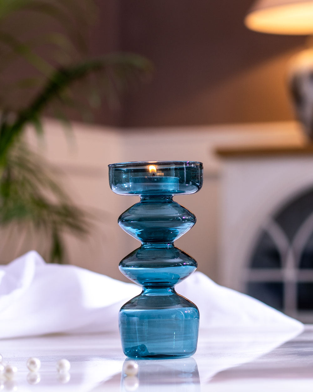 Moderne Glas Fyrfadsstage med Søjledesign