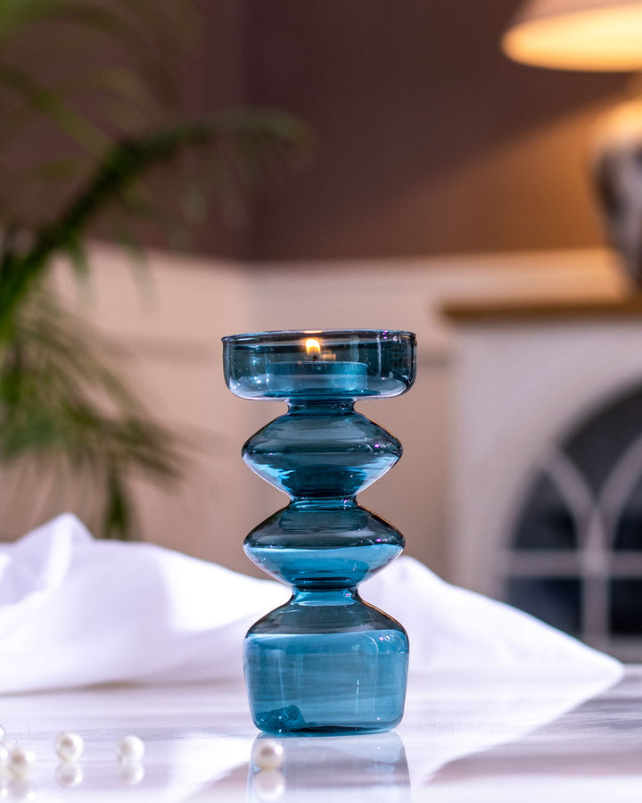 Moderne Glas Fyrfadsstage med Søjledesign