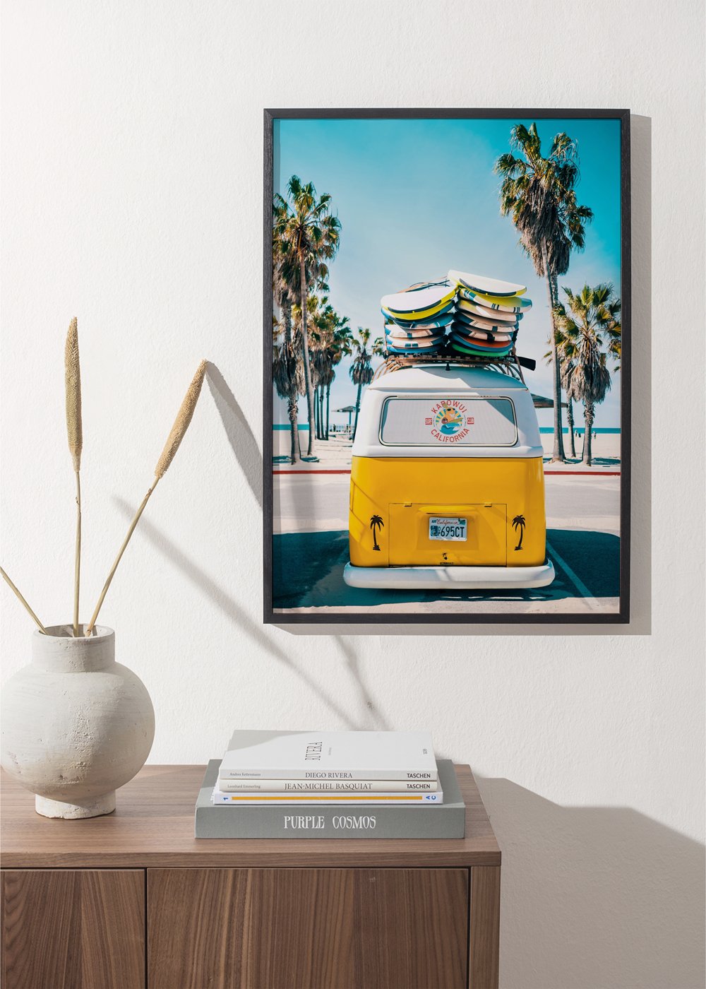 Surf Kunst Plakat i Blå Nuancer - Van Life Design