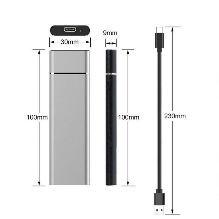 8TB Bærbar Ekstern SSD med USB 3.1