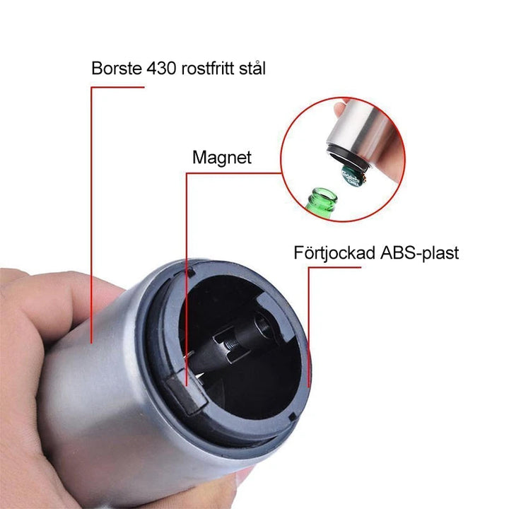 Automatisk Magnetisk Ølopener i Rustfrit Stål