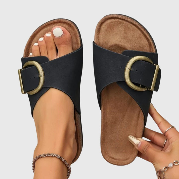 Frieda | Dame Lækre Slip-On Sandaler med Spænde