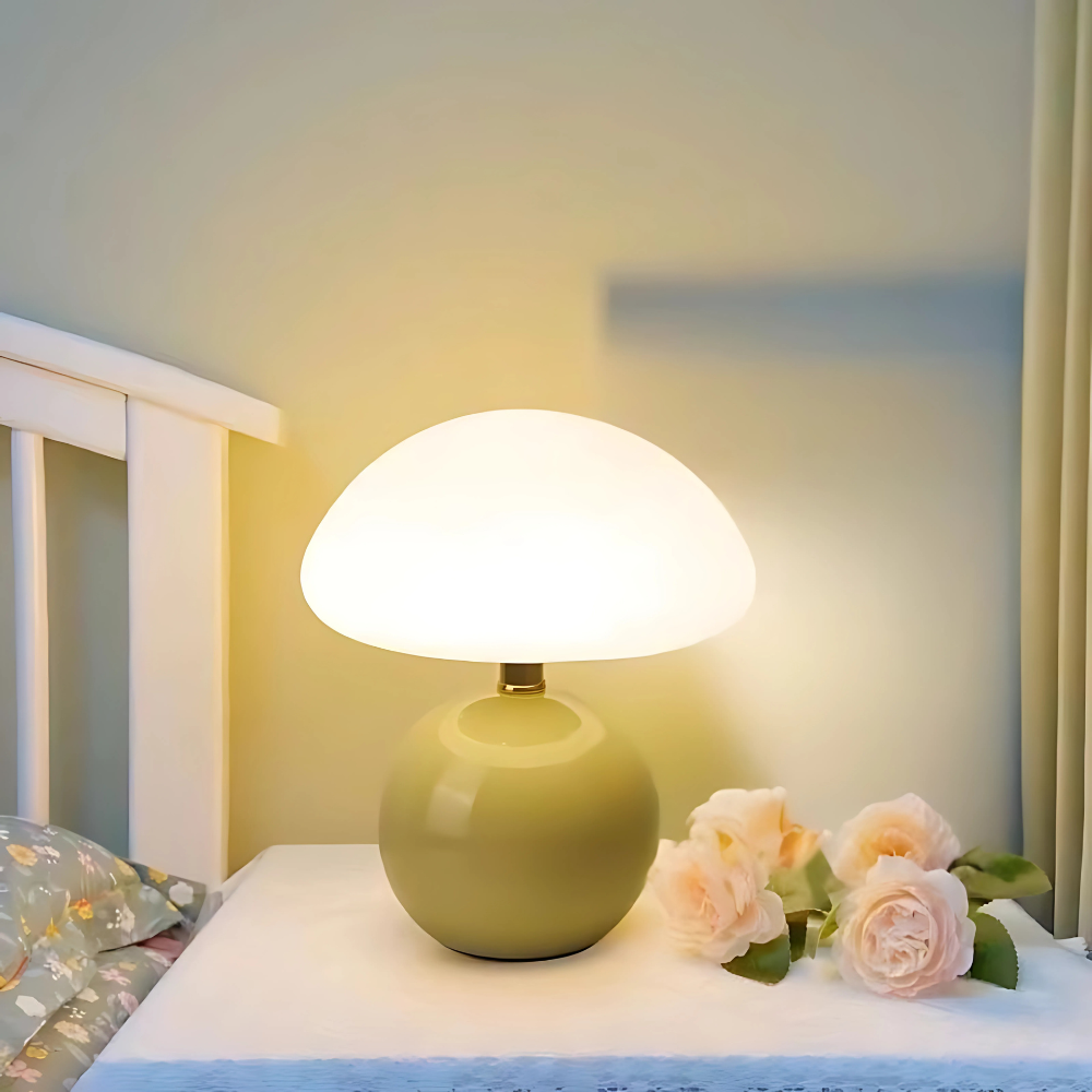 Moderne Keramisk LED Bordlampe med Justerbare Lysindstillinger