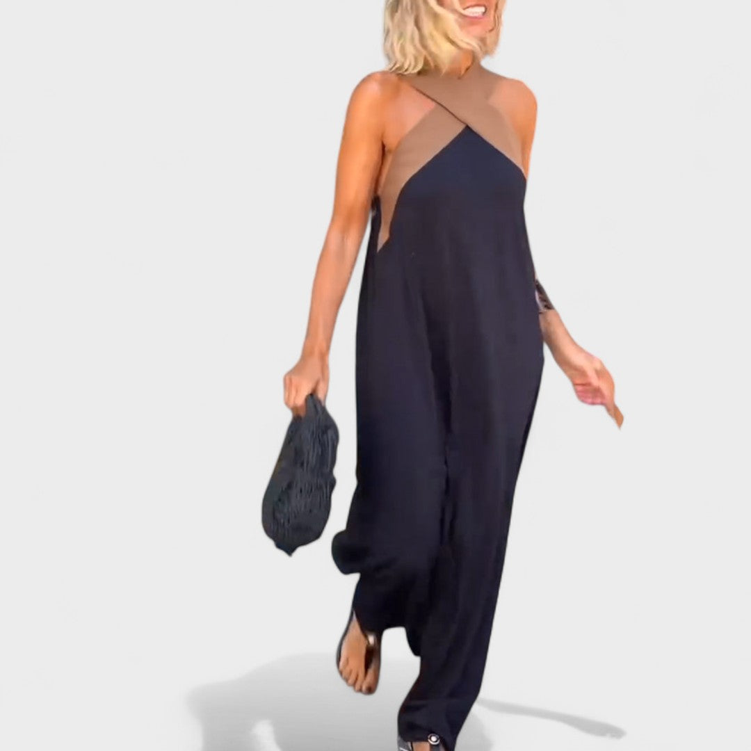 Sue™ | Elegant Cross-Neck Maxi Kjole