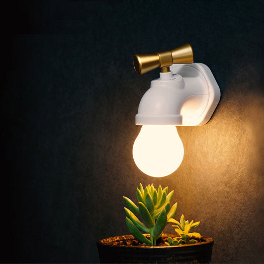 Moderne USB LED Væglampe i Sort eller Hvid med Nattelys