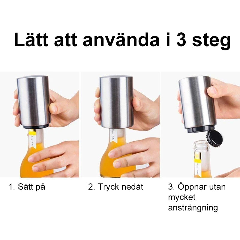 Automatisk Magnetisk Ølopener i Rustfrit Stål