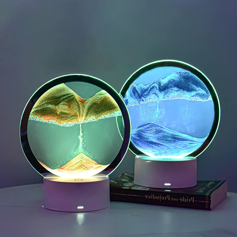 3D Quicksand LED Bordlampe i Glas