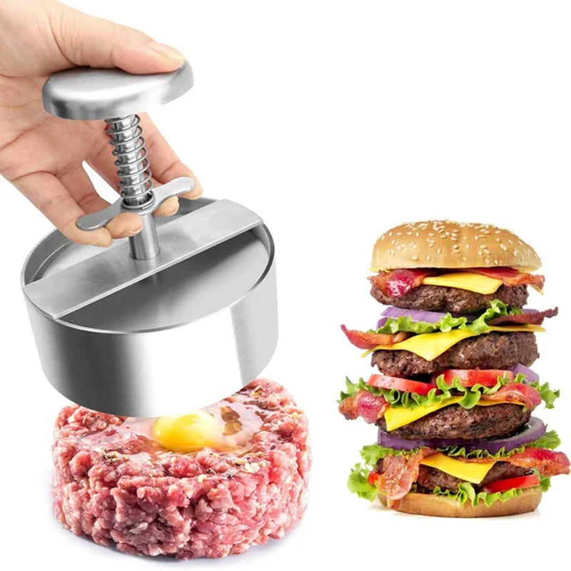 Manuel Kødpress i Rustfrit Stål til Hamburgerbøffer