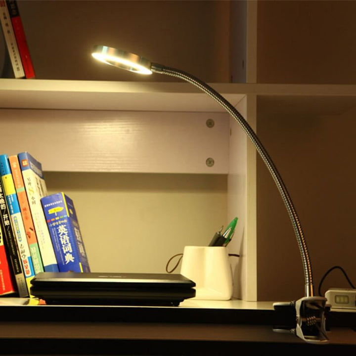 Industriel Clip-On LED Skrivebordslampe i Metal