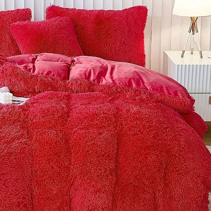 Luksuriøst Ultra Blødt Plush Dynebetræk Sæt med Lynlås