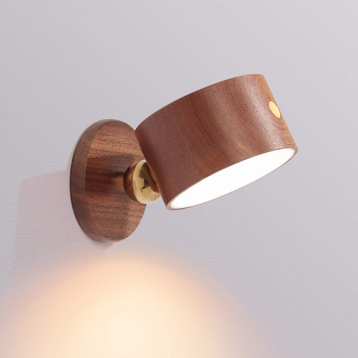 Moderne Træ Touch LED Væglampe - USB Genopladelig