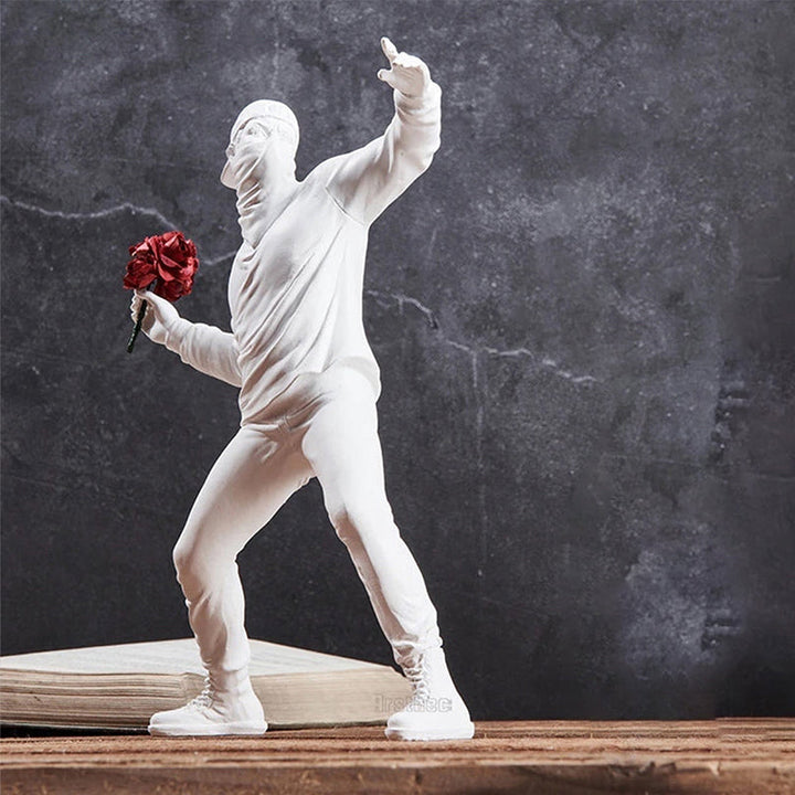 Resin Blomster Ornament med Banksy-inspireret Design