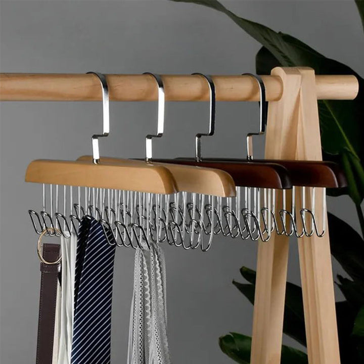360-Grad Rotations Træ Hanger med 8 Krog til Accessories