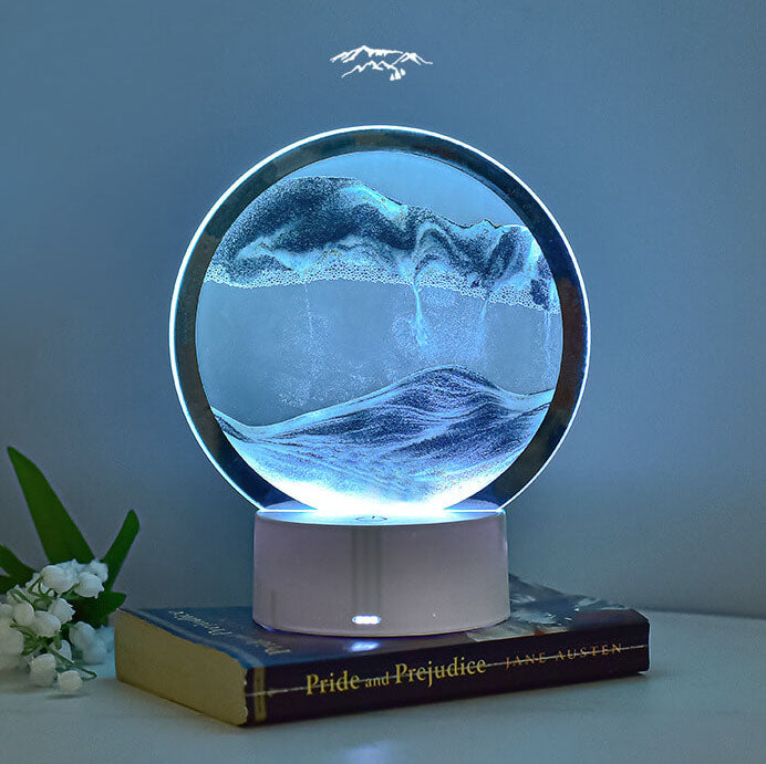 3D Quicksand LED Bordlampe i Glas