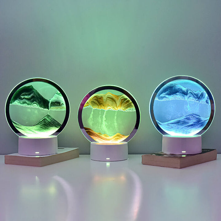 3D Quicksand LED Bordlampe i Glas