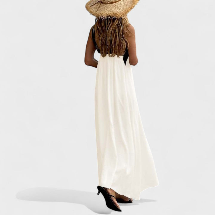 Sue™ | Elegant Cross-Neck Maxi Kjole