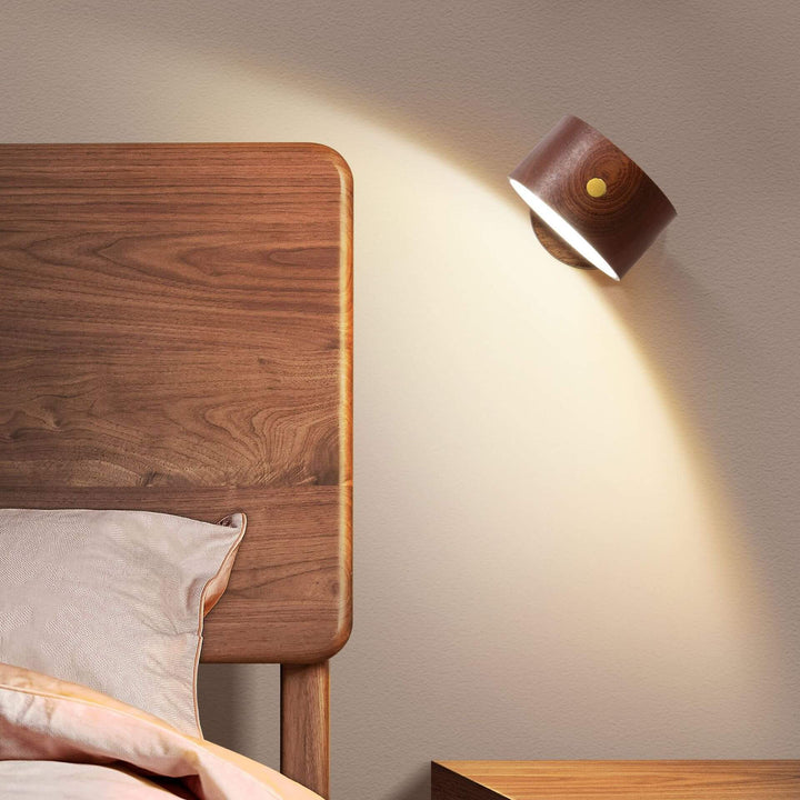 Moderne Træ Touch LED Væglampe - USB Genopladelig