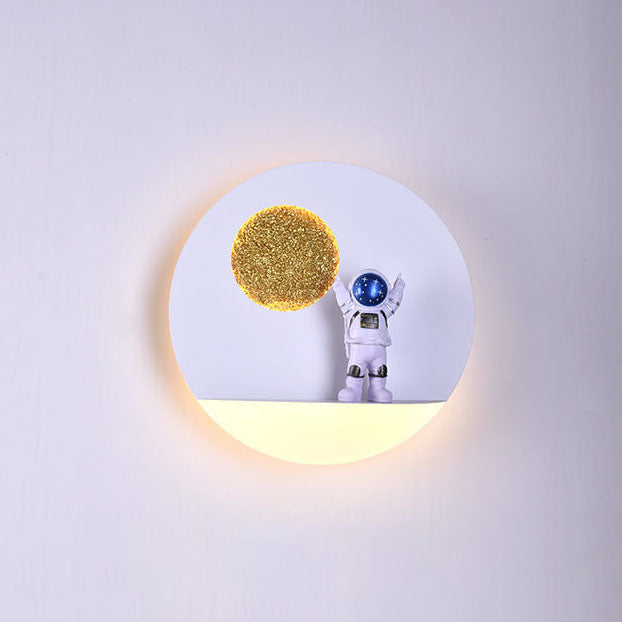 Moderne Astronaut LED Væglampe i Jern og Harpiks