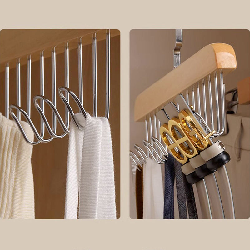 360-Grad Rotations Træ Hanger med 8 Krog til Accessories