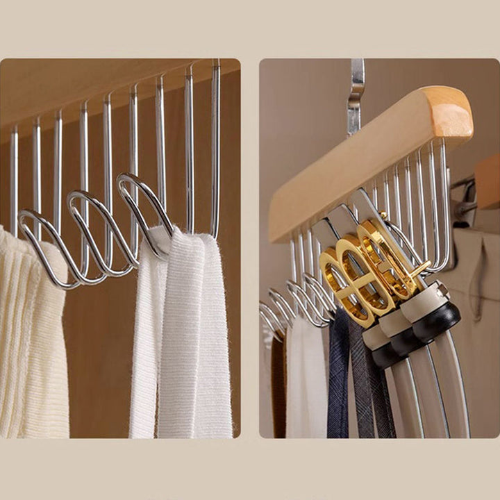 360-Grad Rotations Træ Hanger med 8 Krog til Accessories