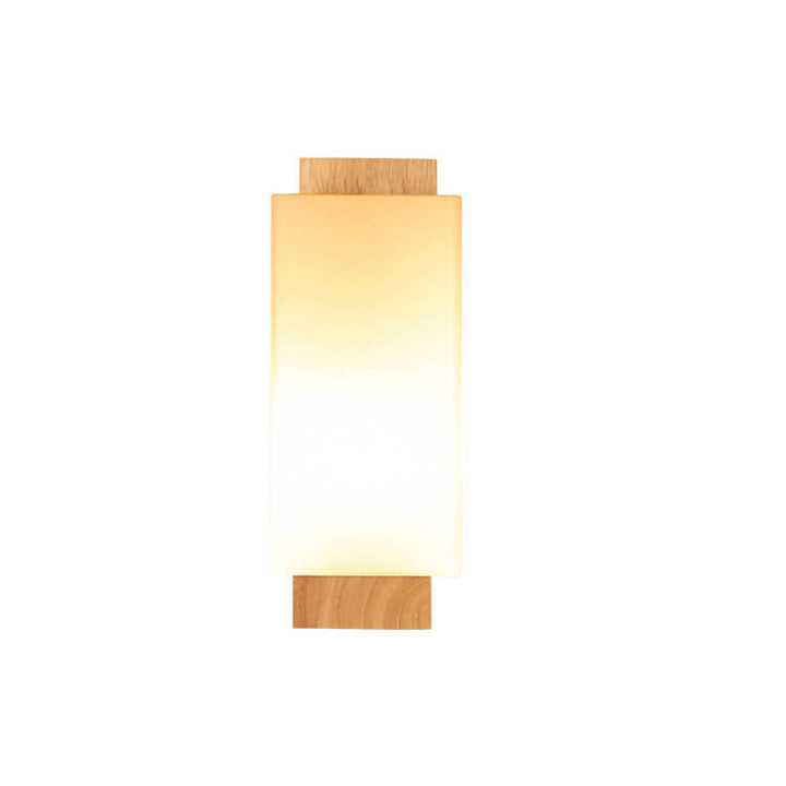 Minimalistisk Væglampe i Massiv Træ og Glas