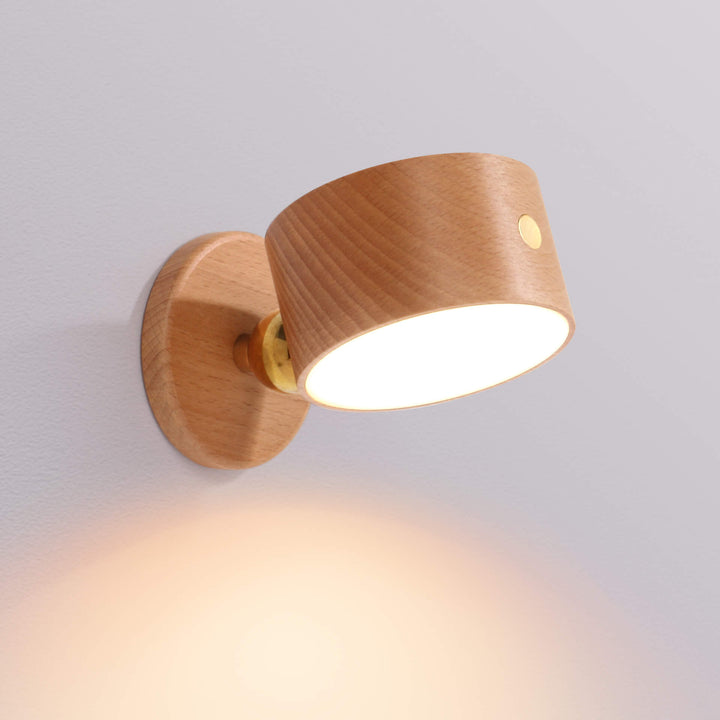 Moderne Træ Touch LED Væglampe - USB Genopladelig