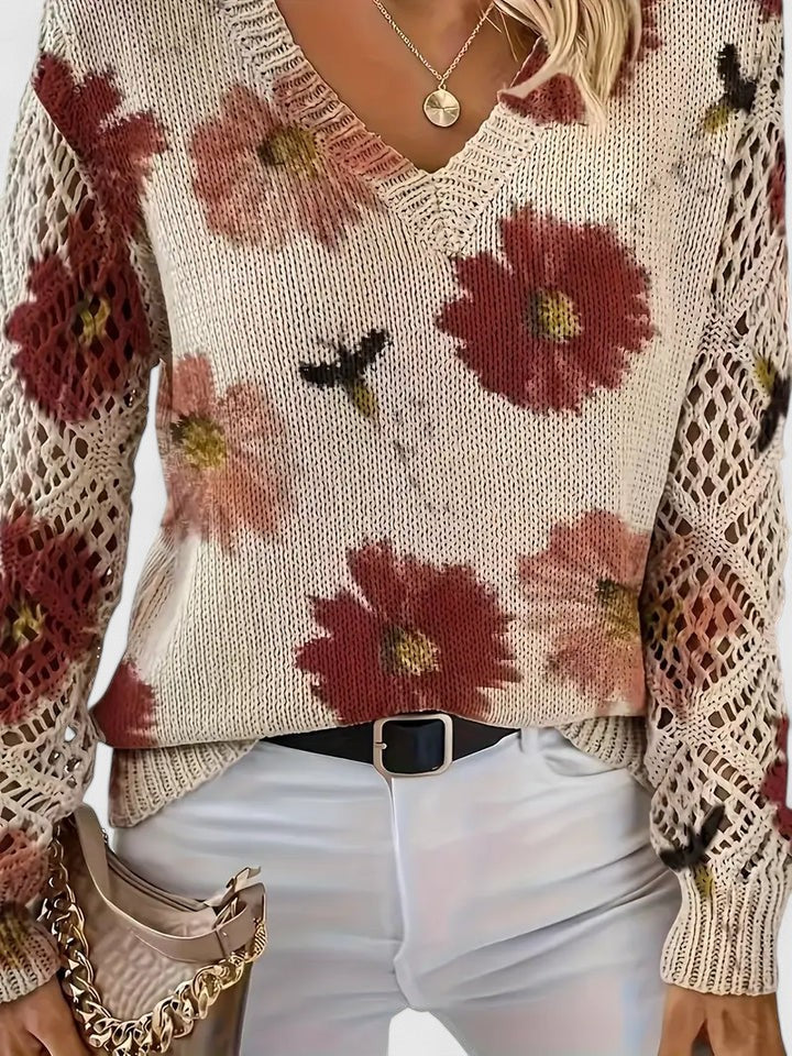 Mae™ | Elegant Sweater med Blomster Mønster