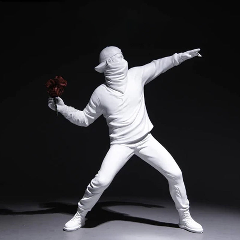 Resin Blomster Ornament med Banksy-inspireret Design