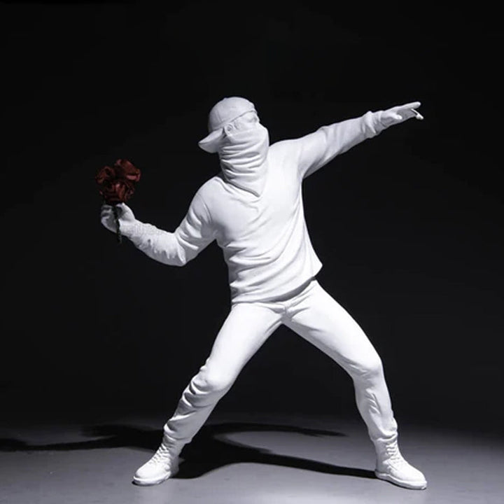 Resin Blomster Ornament med Banksy-inspireret Design