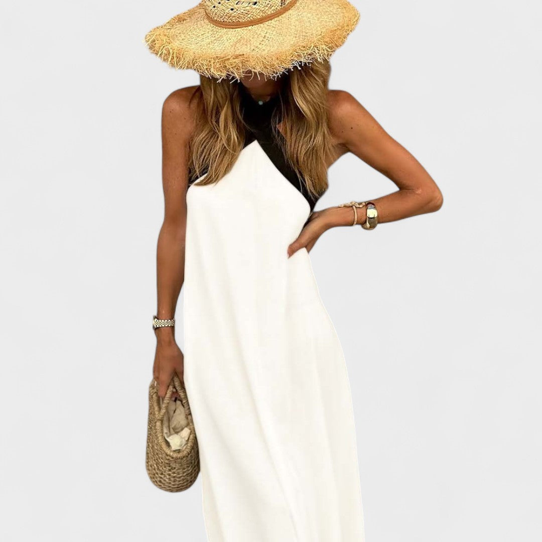 Sue™ | Elegant Cross-Neck Maxi Kjole