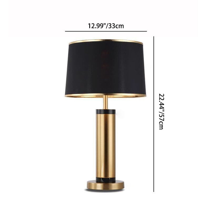 Moderne Jern Bordlampe med Tekstilskærm