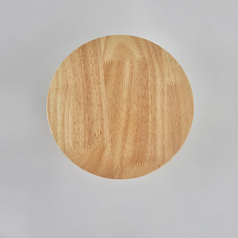 Minimalistisk Træ LED Væglampe i Rund og Oval Form