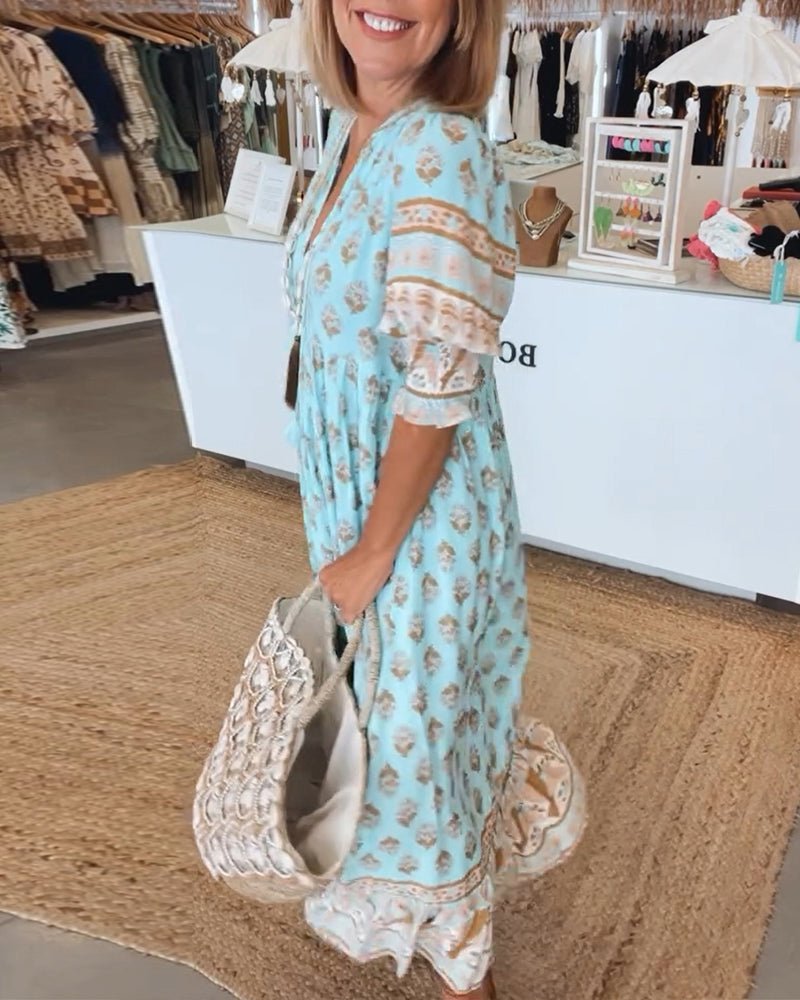 Audrey™ | Boho Midi Fringing Kjole