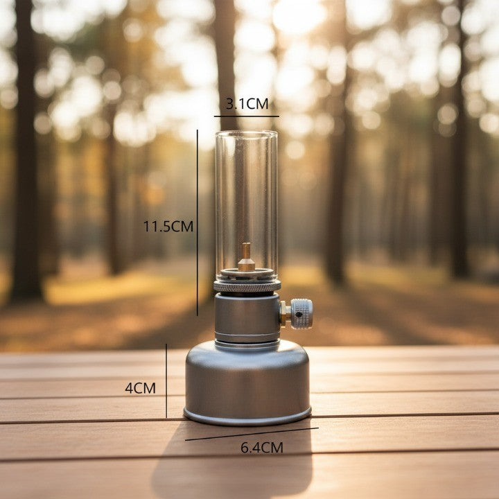 Justerbar Gas Flamme Bordlampe i Aluminium