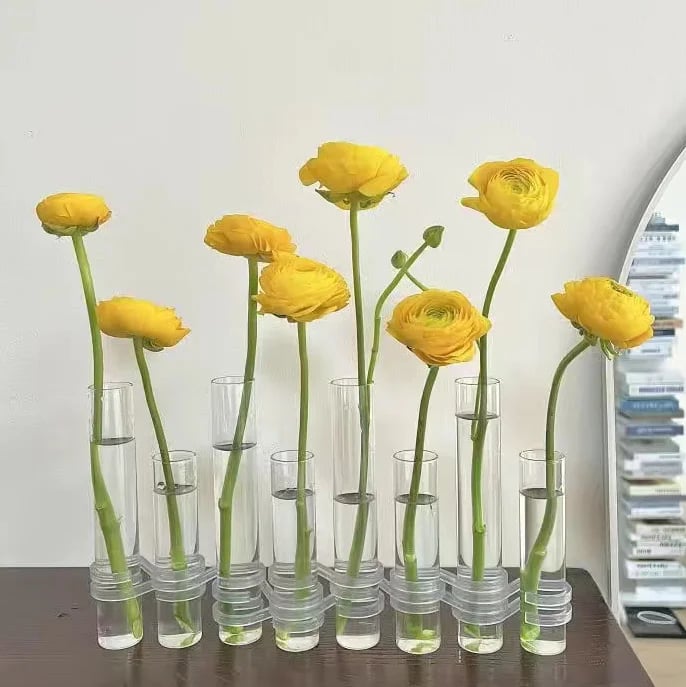 Justerbar Glastube Vase i Borosilikatglas med Hængsler