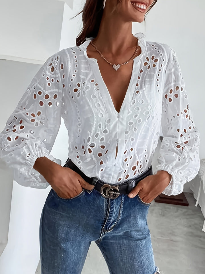 Elise™ | Blomster Langærmet Bluse
