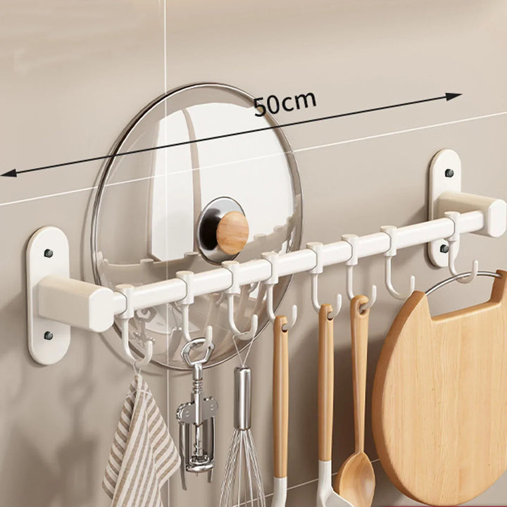 Vægmonteret Opbevaringshylde til Køkkenredskaber i Sort Stål