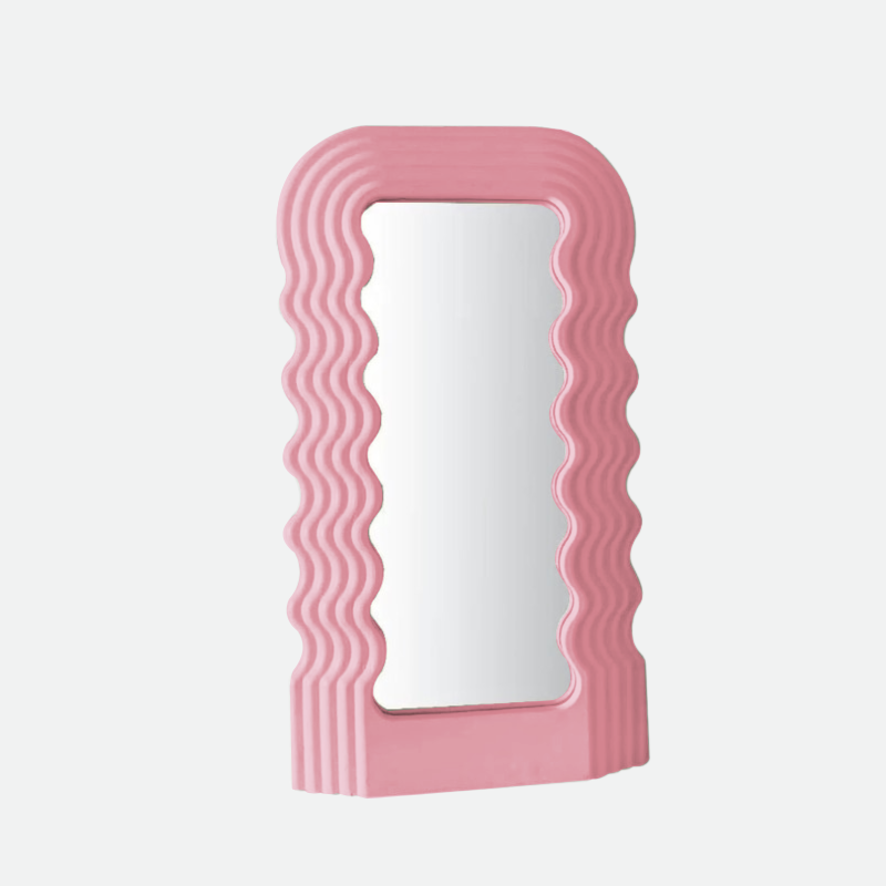 Bølgeformet Retro Spejl i Pink og Lilla