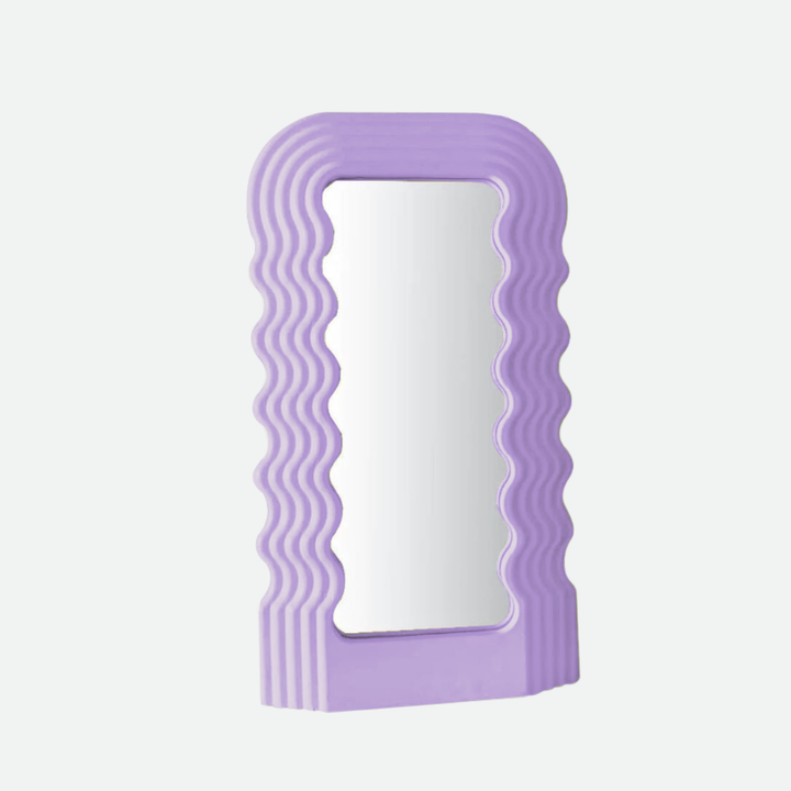 Bølgeformet Retro Spejl i Pink og Lilla